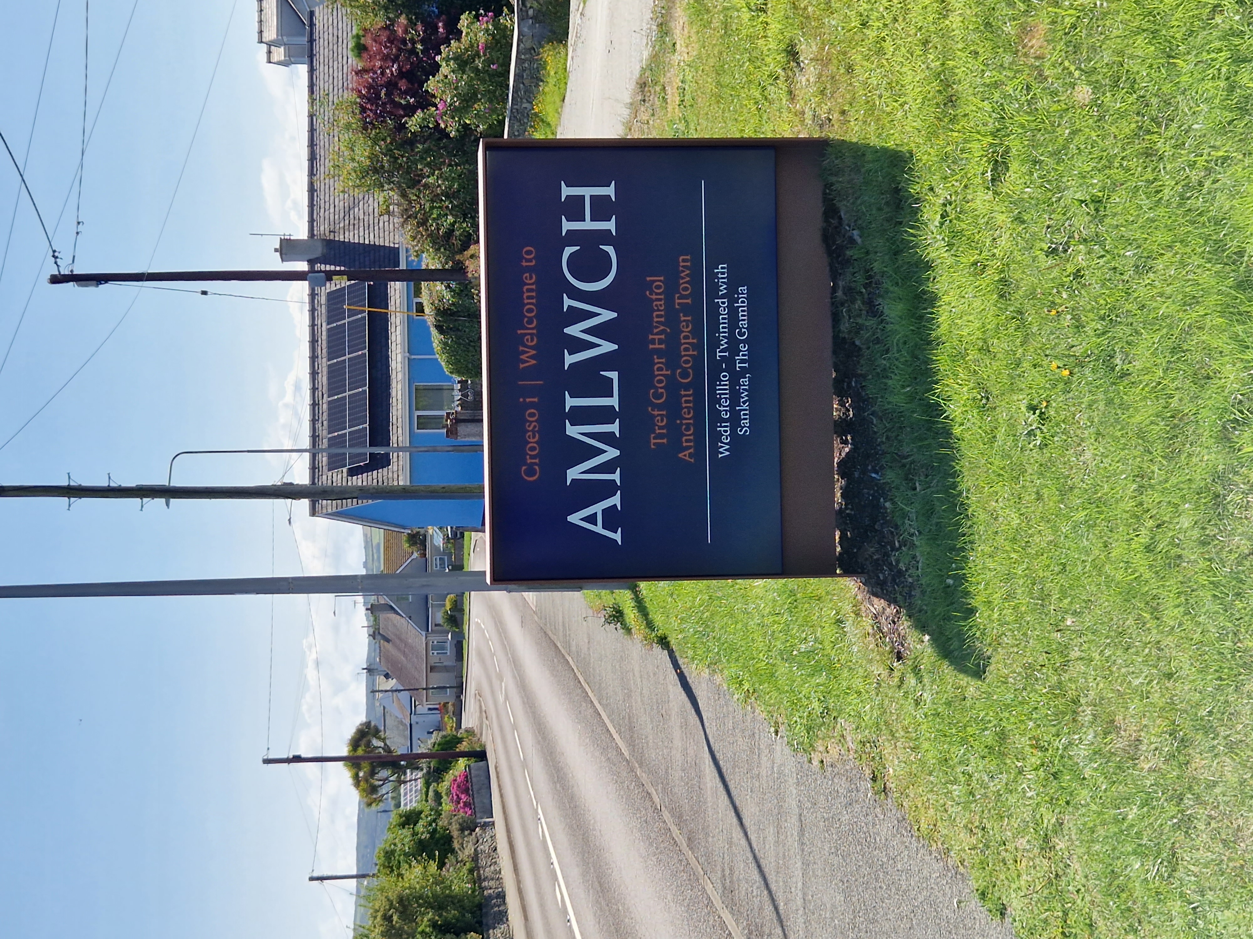 A welcome sign in Amlwch, Anglesey