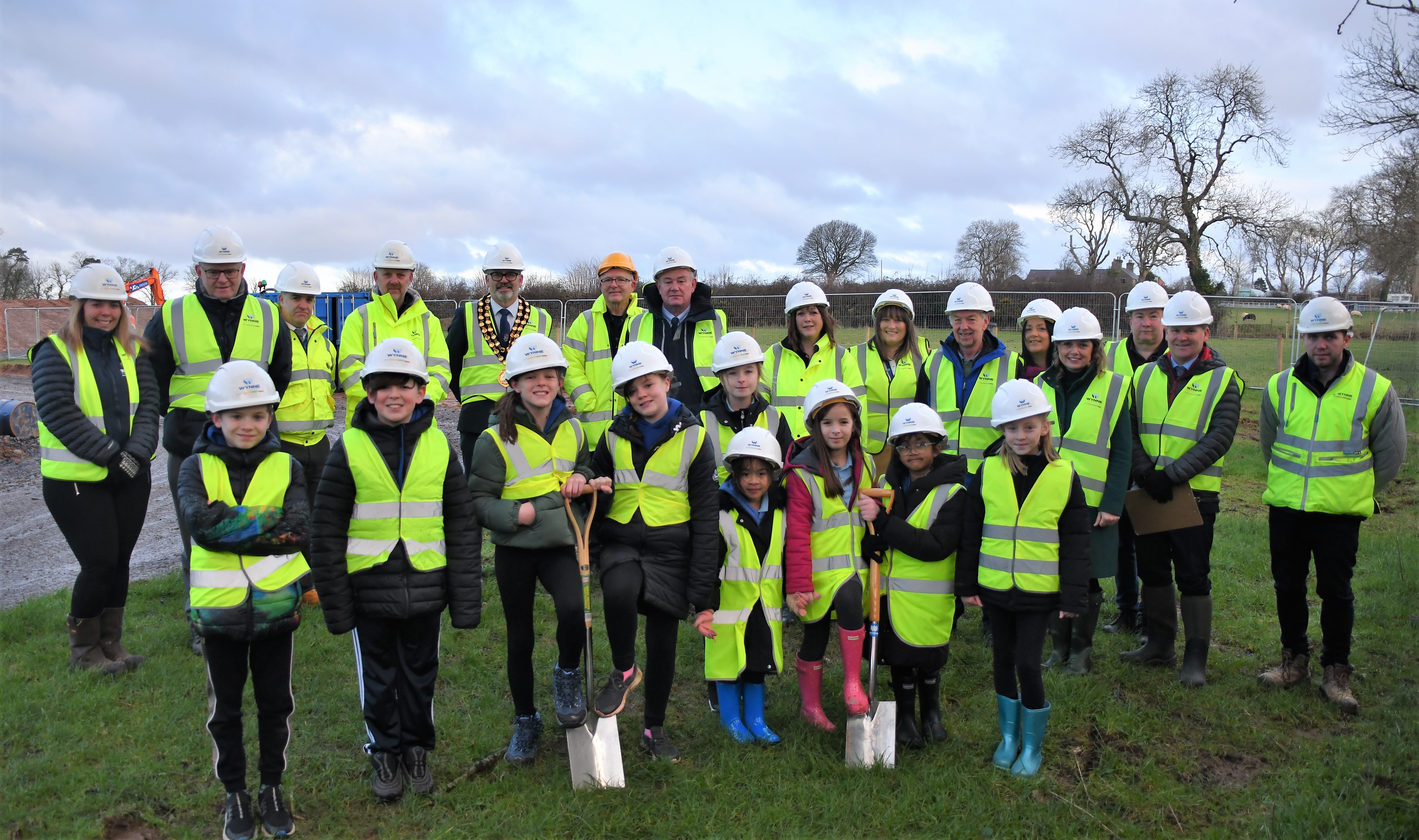 Pupils and staff at Ysgol y Graig, Anglesey